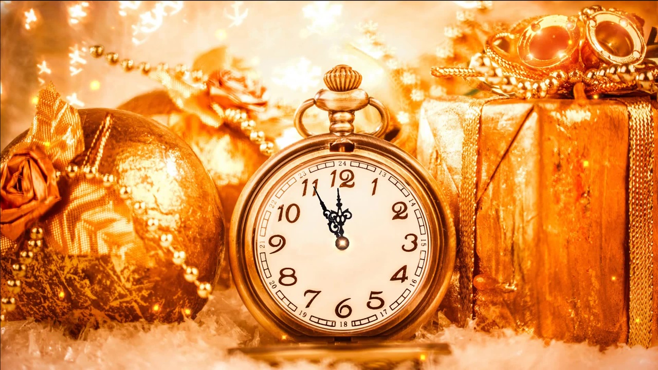 Buy Magic Christmas Clock video background. New year's 